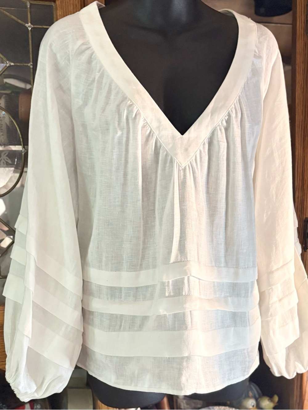 Esmaée Panoramic Blouse white lightweight, airy garment natural fibers medium